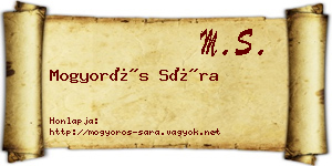 Mogyorós Sára névjegykártya